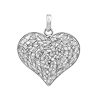 2.50 CTW Natural Diamond Polki Heart Pendant 925 Sterling Silver Platinum Plated Slice Diamond Jewelry