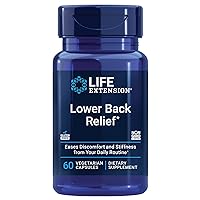 Life Extension Lower Back Relief, Chinese Chaste Tree, Ginger Extract, for Lower Back discomfort and Occasional Stiffness, Non-GMO, Gluten Free, Vegetarian, 60 Capsules