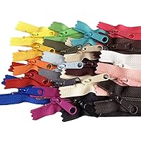 20pcs Mixed Colors Ykk Number 4.5 Coil Handbag Zipper or Purse Zippers Long Pull Made in USA Pack Vinyl Bag (18 inches)