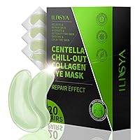 Under Eye Patches Green Tea Cucumber Collagen Eye Mask for Dark Circles Eye Bags Puffiness Relieve Fatigue Moisturizing Centella Eye Gel Treatment Patch-20 Pairs