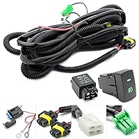 H11 H8 Fog Light Wiring Harness for 2001-2005 Honda Civic 2004-2008 A'cura TSX w/OEM Style ON/Off Switch Kit & 40A 4-Pin Relay Fog Lamps Socket Wire Connector for LED Fog Driving Lights