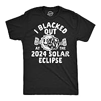 Mens Funny T Shirts I Blacked Out at The 2024 Solar Eclipse Novetly Tee for Men