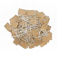 200Pcs Kraft Price Tags with String Attached, Labels Display Tags, Paper Hang Tags with String, Marking Strung Tags Writable Tags,Display Label for Clothing Jewelry Tags 1.38 × 0.87 Inches