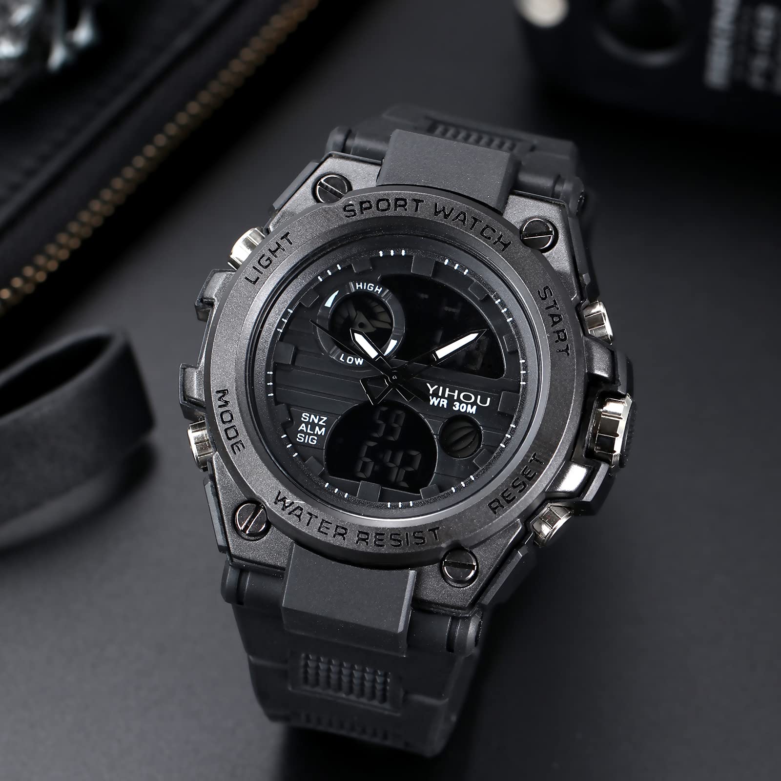 新品　SANDA 739 ミリタリー メンズ腕時計　黒