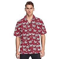 vvfelixl Hohoho Santa Claus Laugh Hawaiian Shirt for Men,Men's Casual Button Down Shirts Short Sleeve for Men S