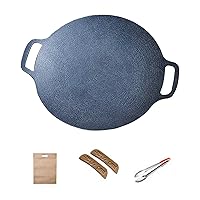 Korean BBQ Grill Pan Non Stick Round Baking Pan BBQ Grill Plate for Home Outdoor Stove 36cm Griddles