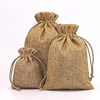 20Pcs Burlap Bags Burlap Sacks, Flat Cotton Bags Muslin Bag with Drawstring Great for Graduations Thanksgiving Easter Mother's Day Wedding Bridal Showers Birthday Gift Bag-brown-10x14cm(4x6in)
