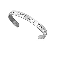 Philippians 413 Stainless Steel Cuff Bracelet I Can Do All Things Through Christ