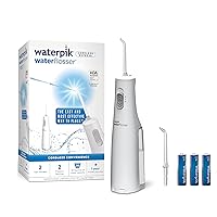 Cordless Water Flosser, Battery Operated & Portable for Travel & Home, ADA Accepted Cordless Express, White WF-02(Packaging may vary)