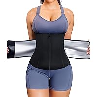 LEINIDINA Waist Trainer for Women Corset with Zipper Waist Trimmer Belt Body Shaper Belly Band Sweat Belt