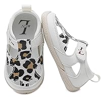 L-RUN Toddler Mary Jane Shoes Girls Casual Barefoot Sandals Breathable Princess Dress Flats Anti Slip Rubber Sole Infant First Walker Shoes for Outdoor Indoor