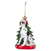 Great Dane Dog Wearing Santa Hat with Christmas Tree Ornament E0369GD New