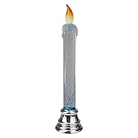 Glittered LED Flameless Christmas Candle - 9.25 Inch