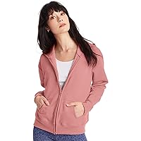 Hanes Women's Full-Zip Hooded Sweatshirt, EcoSmart Women's Sweatshirt, Women's Comfortable Hoodie