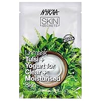 Skin Secrets Bubble Sheet Mask, Tulsi and Yogurt, 0.67 oz - Rejuvenating Sheet Face Mask - Improves Skin Tone, Prevents Blackheads