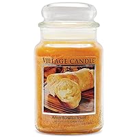 Village Candle Warm Buttered Bread Large Glass Apothecary Jar Scented Candle, 21.25 oz, Brown