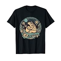 Cute Cottagecore Aesthetic Frog Playing Banjo Graphic T-Shirt