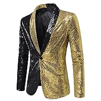 Shiny White Sequin Glitter Blazer Men One Button Collar Tuxedo Jacket Mens Wedding Groom Party Prom Stage Man Suit