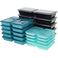 BPA-Free Plastic Reusable Meal and Snack Prep Containers, Multiple Sizes (30 Sets), Assorted