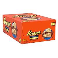 REESE'S Big Cup with Potato Chips Milk Chocolate King Size Peanut Butter Cups, Candy Packs, 2.6 oz (16 Count)