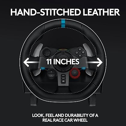 Logitech G29 Driving Force Racing Wheel and Floor Pedals, Real Force Feedback, Stainless Steel Paddle Shifters, Leather Steering Wheel Cover for PS5, PS4, PC, Mac - Black