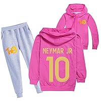 Child Soccer Stars Graphic Clothes Outfits Neymar JR Jackets and Sweatpants Set Lightweight Active Tracksuits for Boys