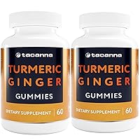Turmeric Ginger Gummies with Curcumin 2 Bottles - 120 Count for Adults and Teens, Apricot Flavor, Immune Support, Non-GMO & Gluten Free Kosher Supplement