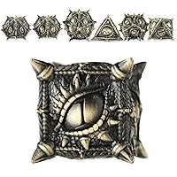 DND dice Set Metal dice Set Polyhedral dice Set for Dungeons & Dragons Game dice Role-Playing dice for Pathfinder Warhammer MTG RPG Board Games d&d dice Set Dragon's Eye Cool Dice (aeruginosa)