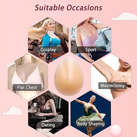 Silicone Breast Form Mastectomy Prosthesis Crossdress Transvestite Bra Enhancer Insert One Piece A B C D Cup