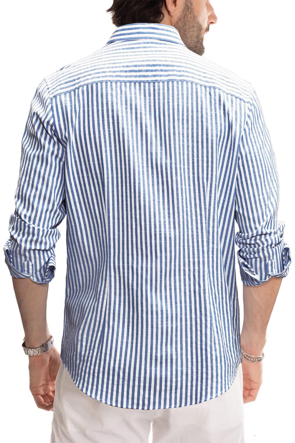 Buy JMIERR Men's Linen Shirts Casual Long Sleeve Button-Down