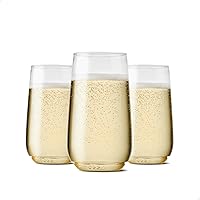 TOSSWARE POP 6oz Flute Jr SET OF 12, Premium Quality, Recyclable, Unbreakable & Crystal Clear Plastic Champagne Glasses, 12 Count (Pack of 1)