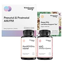 Postpartum Nursing Bundle | Premium Prenatal & Postnatal Vitamins | Myo-Inositol & D-Chiro Inositol Blend Capsule 30-Day Supply | NAC Supplement N-Acetyl Cysteine 600 mg | Lactation Support Tea 15ct