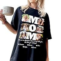 DuminApparel Gifts for Mom, Best Mom Ever Upload Photo T Shirt, Personalized Photo T-Shirt, Gifts for Mom Mother from Son Daughter, Gifts for Mother's Day Multicolor
