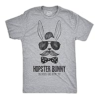 Mens Hipster Bunny Egg Hunt Funny Easter Millenial Rabbit Novelty Adult T Shirt