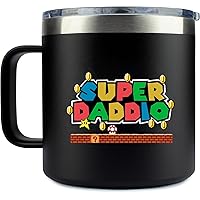 14oz Mug- Super Daddio | Gifts for Dad for Christmas Dad Birthday Gift - Dad Gifts from Daughter Son - Birthday Gifts for Dad - Step Dad Gifts - Best Dad Ever Gifts - Super Mario Gifts - New Dad Gifts