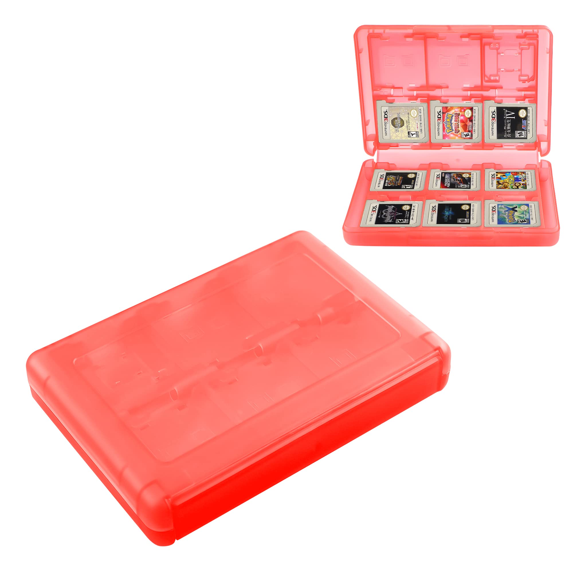 3DS Game Holder Card Case, 28-in-1 Game Holder Card Case Compatible with Nintendo New 3DS / New 3DS XL / 3DS / 3DS XL / DSi / DSi XL / DS / New 2DS /New 2DS XL / 2DS/ 2DS XL Catridge Storage Box Red