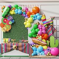 Mexican Fiesta Party Decorations 143pcs Colorful Fiesta Balloon Garland Arch Kit Cactus Llama Hat Foil Balloons for Cinco De Mayo Twosday Baby Shower Birthday Carnival Party Supplies