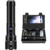 Flashlights High Lumens Rechargeable, 990000 Lumens Bright Flashlight, High Powered Handheld LED Flash Lights, 15h Runtime, IPX7 Waterproof with Flashlight Sleeve for Home, Camping, 7 Modes