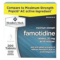 Member Mark Maximum Strength Famotidine Tablets 20mg Acid Reducer (200 Ct)