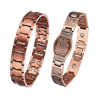 MagEnergy Men Bracelet Copper Bracelets with Magnets for Arthritis and Carpal Tunnel Migraines Tennis Elbow