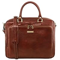 Tuscany Leather Pisa Leather laptop briefcase with front pocket