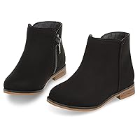 Girls Boots Kids Ankle Boots for Girls Side Zipper Booties Fashion Girls Short Suede Low Heels