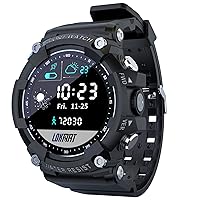LOKMAT Attack 2 Smart Watch,Touch Screen Smartwatch,Fitness Trackers with Heart Rate Monitor,Waterproof IP68 Activity Trackers,Smart Watch for Men Women for iPhone Android (Black)