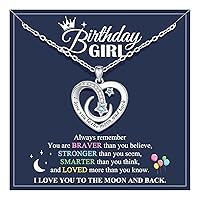 UPROMI To My Granddaughter/Daughter/Niece/Bonus Daughter Gifts Girls Necklace, Birthday Christmas Valentines Day Gifts, I Love You to The Moon and Back Necklace