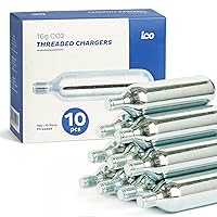 ICO CO2, 16g Threaded CO2 Cartridges, CO2 Cartridges for Use with CO2 Bike Tire Inflator, C02 Cartridges for MTB & Road Bikes, Food Grade CO2 Cartridges