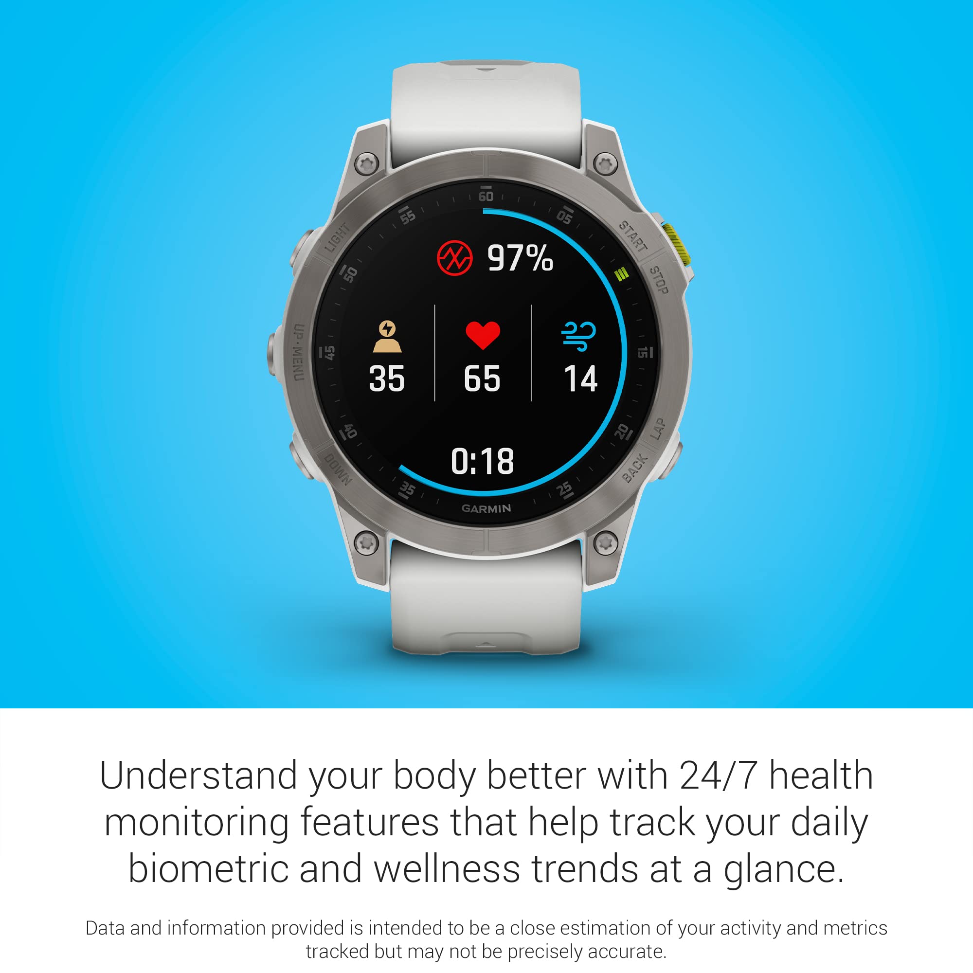 Garmin epix Gen 2, Premium active smartwatch, Health and wellness features, touchscreen AMOLED display, adventure watch with advanced features, white titanium