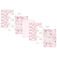 Hudson Baby Unisex Baby Cotton Flannel Burp Cloths 7-Pack, Girl New Elephant, One Size