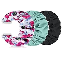 Scrunchies Watch Bands Compatible with 16mm 18mm 19mm 20mm 22mm Watch Bands Quick Release Replacement Wristband, Stretchy Straps Fabric Bands for Men Women