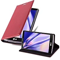 Book Case Compatible with LG G4 / G4 Plus in Apple RED - with Magnetic Closure, Stand Function and Card Slot - Wallet Etui Cover Pouch PU Leather Flip