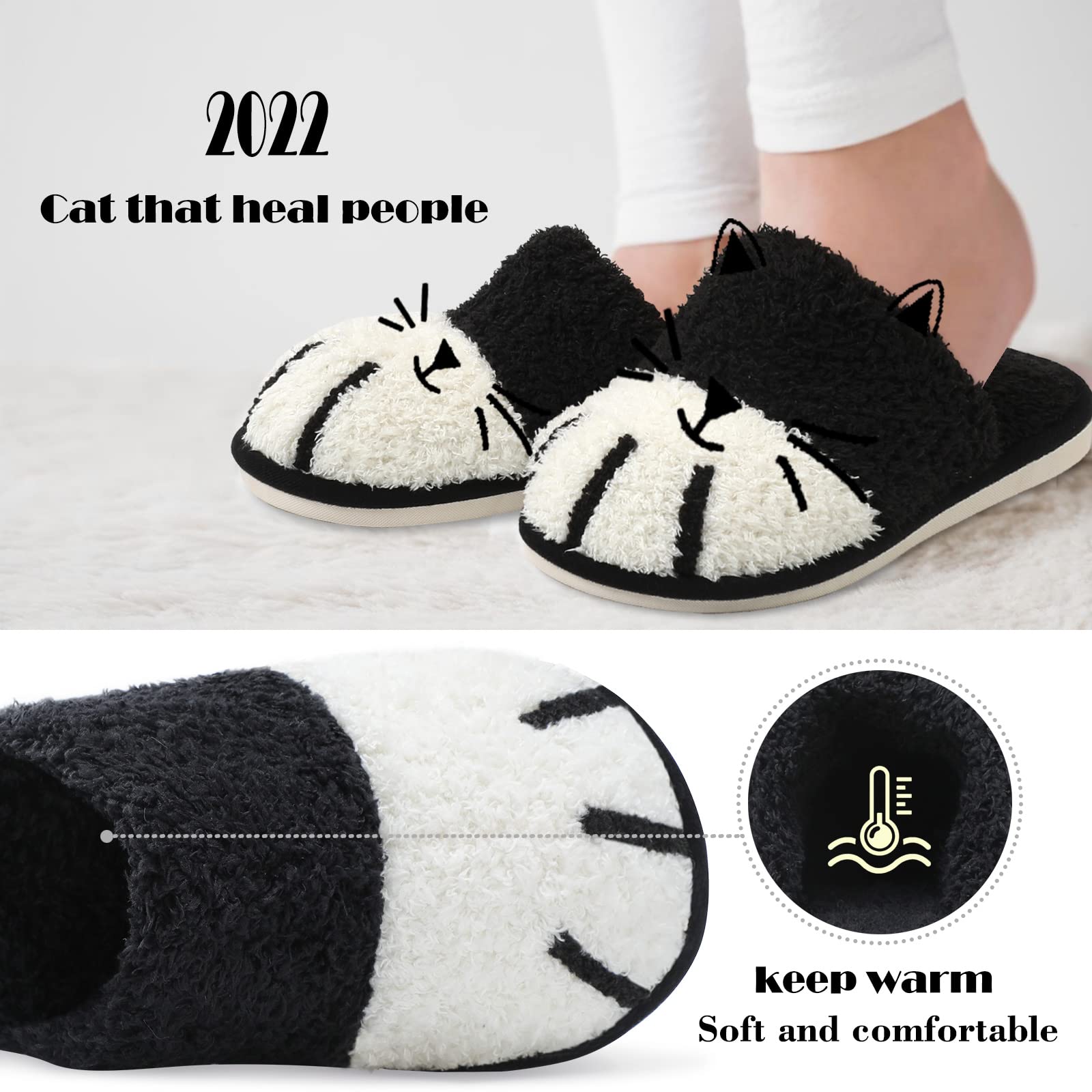 MAXTOP Cute Animal House Slippers for Women, Cozy Memory Foam Mens Slippers Soft Warm Slip, Anti-Skid Rubber Sole,Creative Gifts for Women Mom Girlfriend